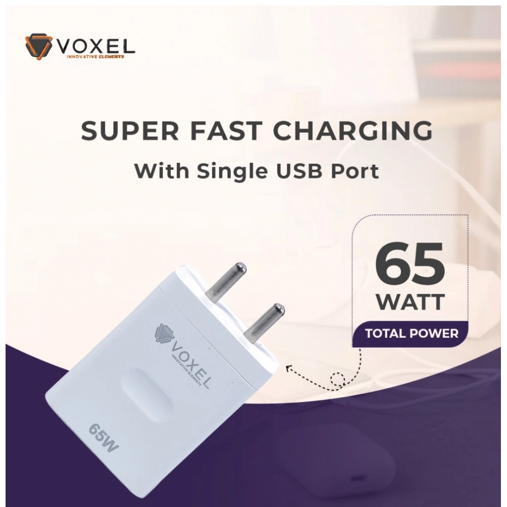 Generic VOXEL 65 Watt Usb Fast Charger AB Plastic (White) Generic VOXEL 65 Watt Usb Fast Charger AB Plastic (White)