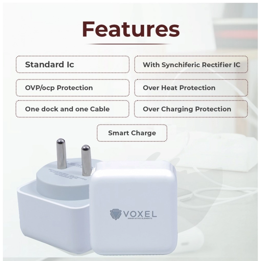 Generic VOXEL 25 Watt ' C ' Port PD Charger AB Plastic (White) Generic VOXEL 25 Watt ' C ' Port PD Charger AB Plastic (White)
