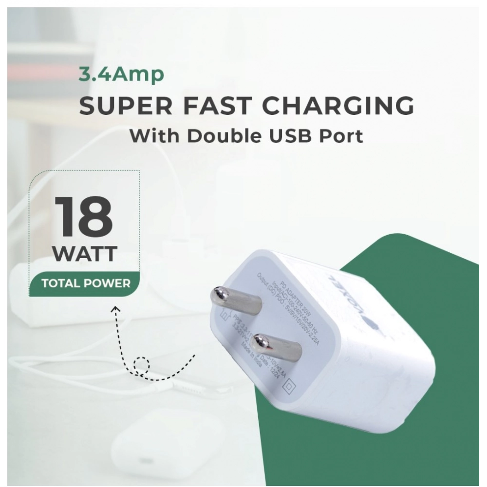 Generic VOXEL 18 Watt Double Usb Port Charger AB Plastic (White) Generic VOXEL 18 Watt Double Usb Port Charger AB Plastic (White)