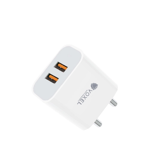 Generic VOXEL 18 Watt Double Usb Port Charger AB Plastic (White)