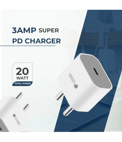Generic VOXEL 20 Watt ' C ' Port PD Charger AB Plastic (White) Generic VOXEL 20 Watt ' C ' Port PD Charger AB Plastic (White)