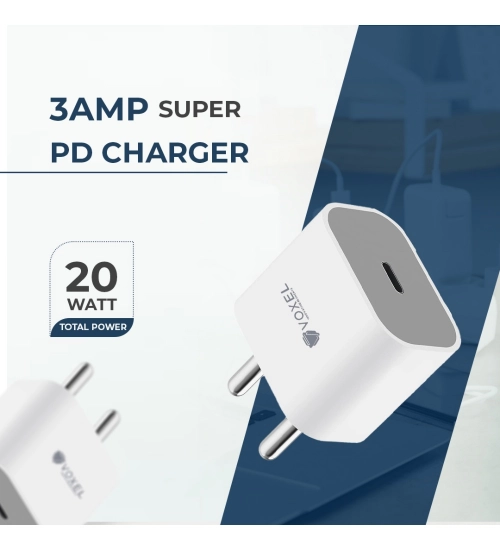 Generic VOXEL 20 Watt ' C ' Port PD Charger AB Plastic (White)