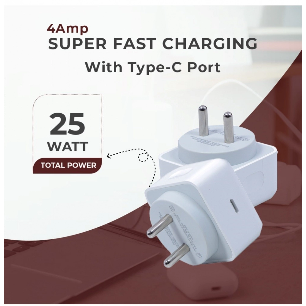 Generic VOXEL 25 Watt ' C ' Port PD Charger AB Plastic (White) Generic VOXEL 25 Watt ' C ' Port PD Charger AB Plastic (White)