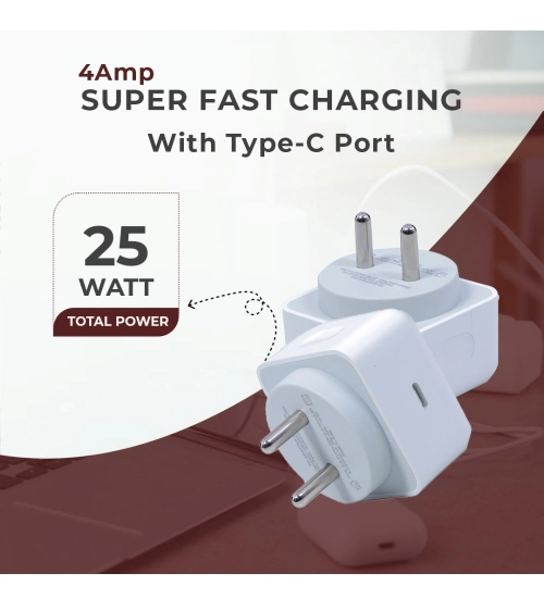 Generic VOXEL 25 Watt ' C ' Port PD Charger AB Plastic (White)