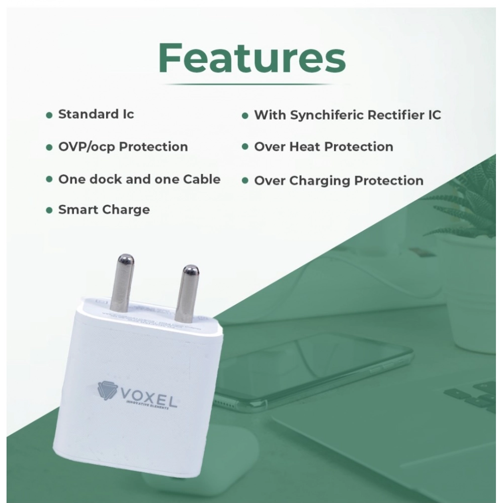 Generic VOXEL 18 Watt Double Usb Port Charger AB Plastic (White) Generic VOXEL 18 Watt Double Usb Port Charger AB Plastic (White)