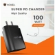 Generic VOXEL 100 Watt ' C ' Port PD Fast Charger AB Plastic (Black) Generic VOXEL 100 Watt ' C ' Port PD Fast Charger AB Plastic (Black)
