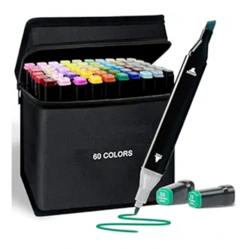 Generic Plastic 60Pcs Colors Art Markers Sketch Pen Dual Tip Artist Art Marker (Multicolor ) Generic Plastic 60Pcs Colors Art Markers Sketch Pen Dual Tip Artist Art Marker (Multicolor )