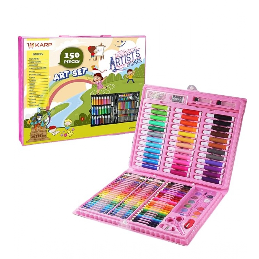 Generic Plastic Deluxe Art Drawing Set For Kids Drawing And Painting 150Pcs Set (Multicolor) Generic Plastic Deluxe Art Drawing Set For Kids Drawing And Painting 150Pcs Set (Multicolor)