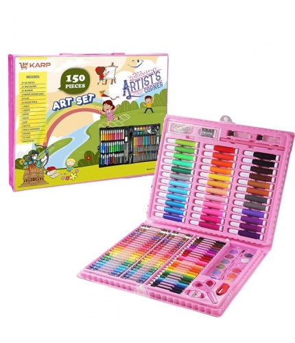 Generic Plastic Deluxe Art Drawing Set For Kids Drawing And Painting 150Pcs Set (Multicolor)
