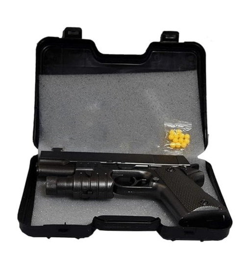 Generic Plastic Pubg Pistol Shooting Toy For Kids With 8 Round Reload (Multicolor)