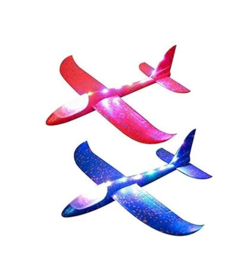 Generic Plastic 3D Throw Foam Plane Aeroplane Gliders, Flying Aircraft Pack Of 1 (Multicolor )