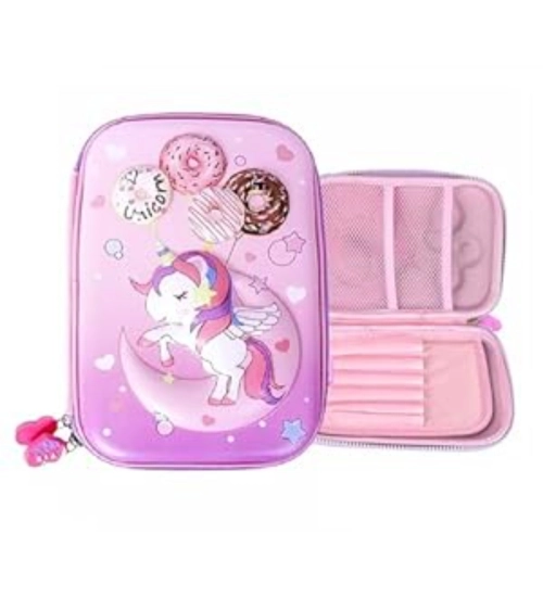 Generic Plastic Unicorn Embossed Cover Pencil Pouch, Kids, Pencil Box (Multicolor )
