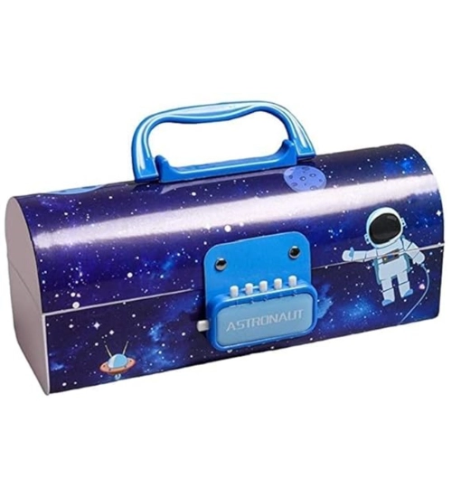 Generic Plastic Pen, Pencil Box Suitcase Style Password Lock (Multicolor )