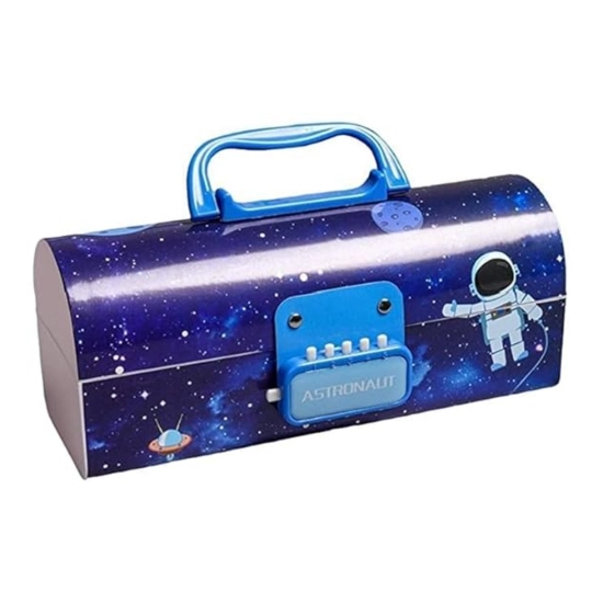 Generic Plastic Pen, Pencil Box Suitcase Style Password Lock (Multicolor )