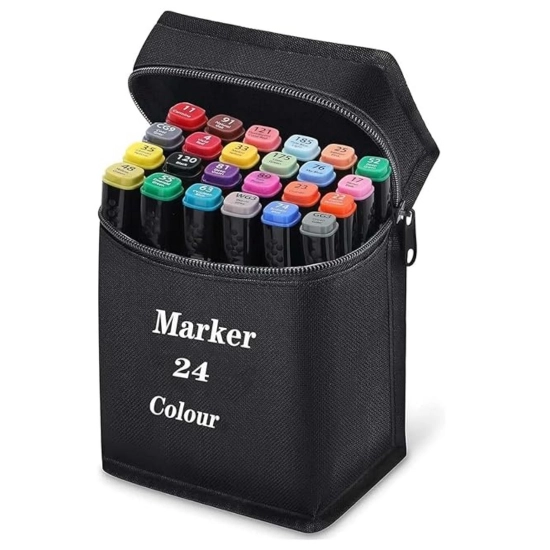 Generic Plastic 24Pcs Colors Art Markers Sketch Pen Dual Tip Artist Art Marker (Multicolor ) Generic Plastic 24Pcs Colors Art Markers Sketch Pen Dual Tip Artist Art Marker (Multicolor )