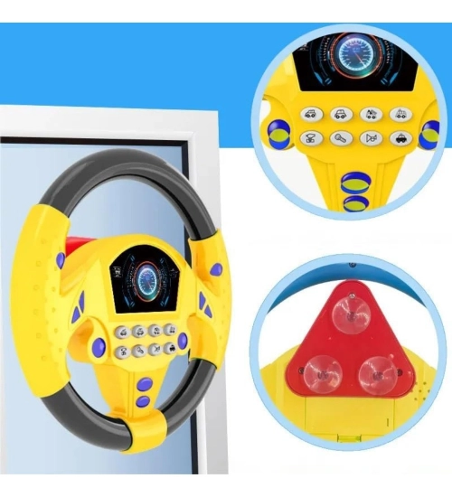 Generic Plastic Steering Wheel Driving Controller Toy (Multicolor)