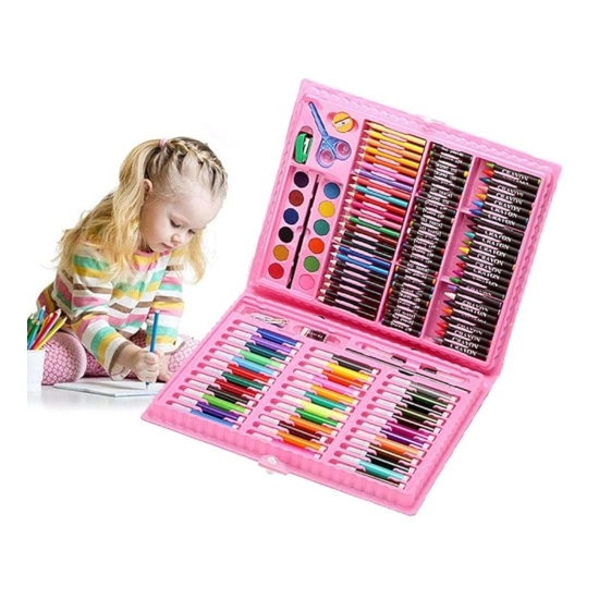 Generic Plastic Deluxe Art Drawing Set For Kids Drawing And Painting 150Pcs Set (Multicolor) Generic Plastic Deluxe Art Drawing Set For Kids Drawing And Painting 150Pcs Set (Multicolor)