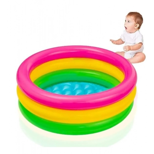 Plastic Bath Tub With Pump 3 Ft Round For Kids (Multicolor ) Plastic Bath Tub With Pump 3 Ft Round For Kids (Multicolor )