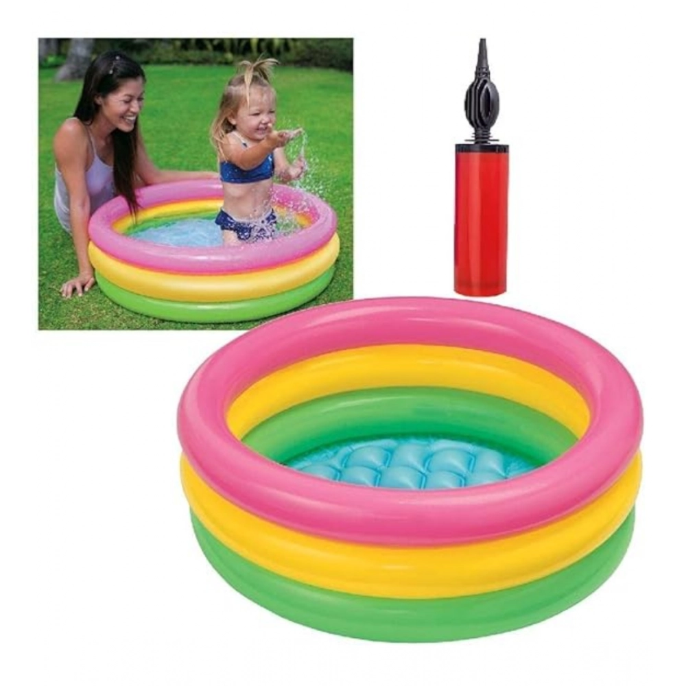 Generic Plastic Bath Tub With Pump 2 Ft Round For Kids (Multicolor ) Generic Plastic Bath Tub With Pump 2 Ft Round For Kids (Multicolor )