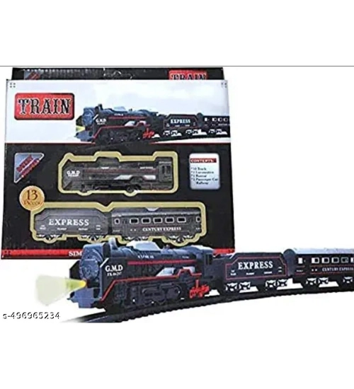 Generic Plastic Amazing Musical Classic Toy Train 13Pcs Toy Set (Multicolor)