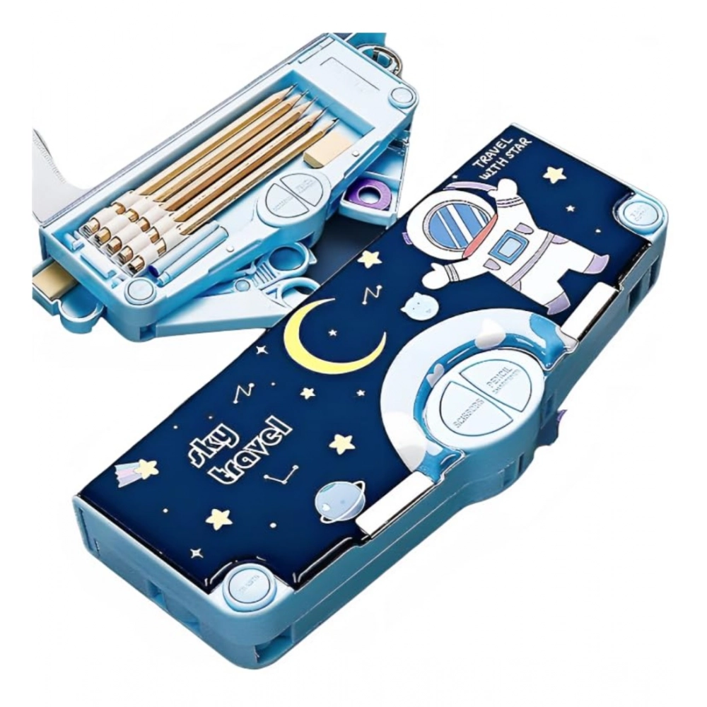 Generic Plastic Magnetic Pencil Case With Sharpener Compass Box For Kids (Multicolor ) Generic Plastic Magnetic Pencil Case With Sharpener Compass Box For Kids (Multicolor )
