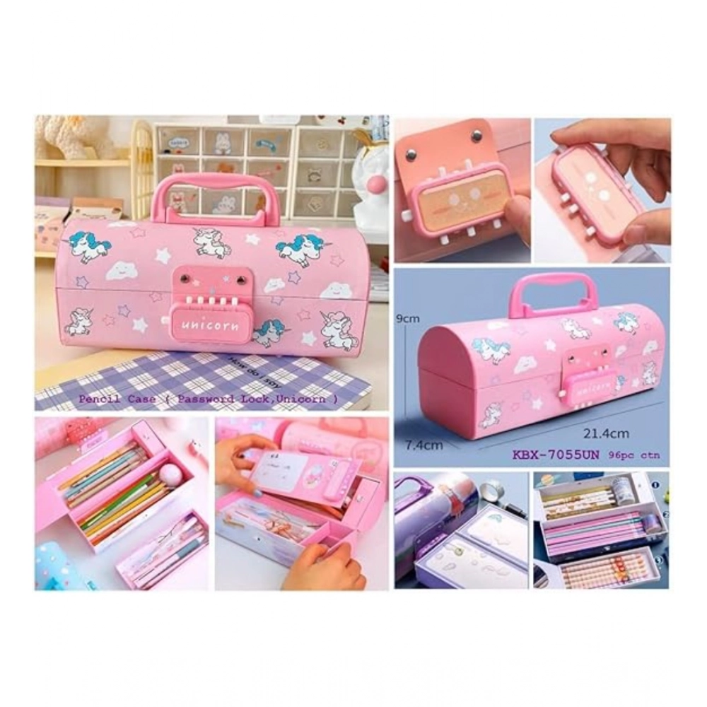 Generic Plastic Pen, Pencil Box Suitcase Style Password Lock (Multicolor ) Generic Plastic Pen, Pencil Box Suitcase Style Password Lock (Multicolor )