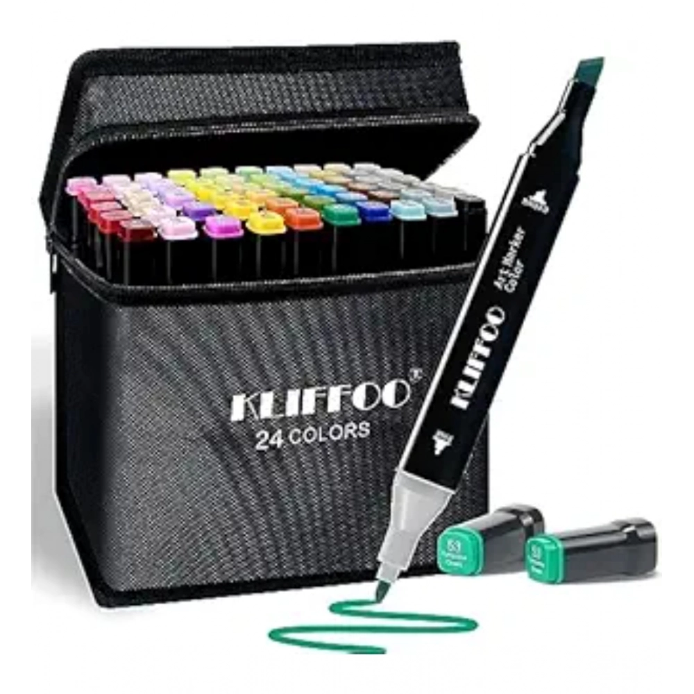 Generic Plastic 24Pcs Colors Art Markers Sketch Pen Dual Tip Artist Art Marker (Multicolor ) Generic Plastic 24Pcs Colors Art Markers Sketch Pen Dual Tip Artist Art Marker (Multicolor )