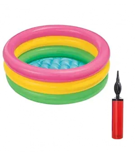 Generic Plastic Bath Tub With Pump 2 Ft Round For Kids (Multicolor )