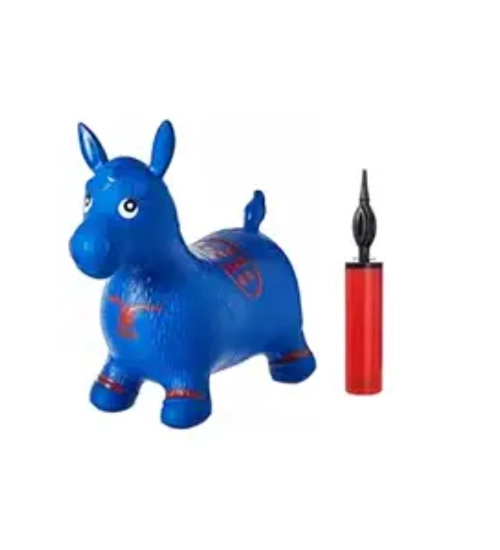 Generic ‎‎Plastic Inflatable Jumping And Riding Horse Air Animal Shape Jumping Toys (Multicolor )