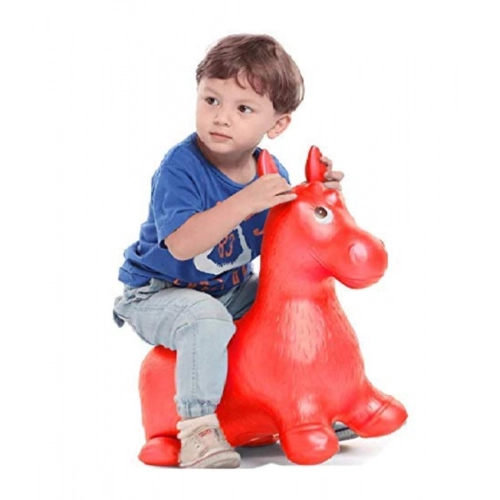 Plastic Inflatable Jumping And Riding Horse Air Animal Shape Jumping Toys (Multicolor ) Plastic Inflatable Jumping And Riding Horse Air Animal Shape Jumping Toys (Multicolor )