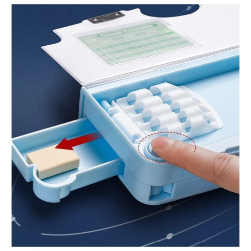 Plastic Magnetic Pencil Case With Sharpener Compass Box For Kids (Multicolor ) Plastic Magnetic Pencil Case With Sharpener Compass Box For Kids (Multicolor )