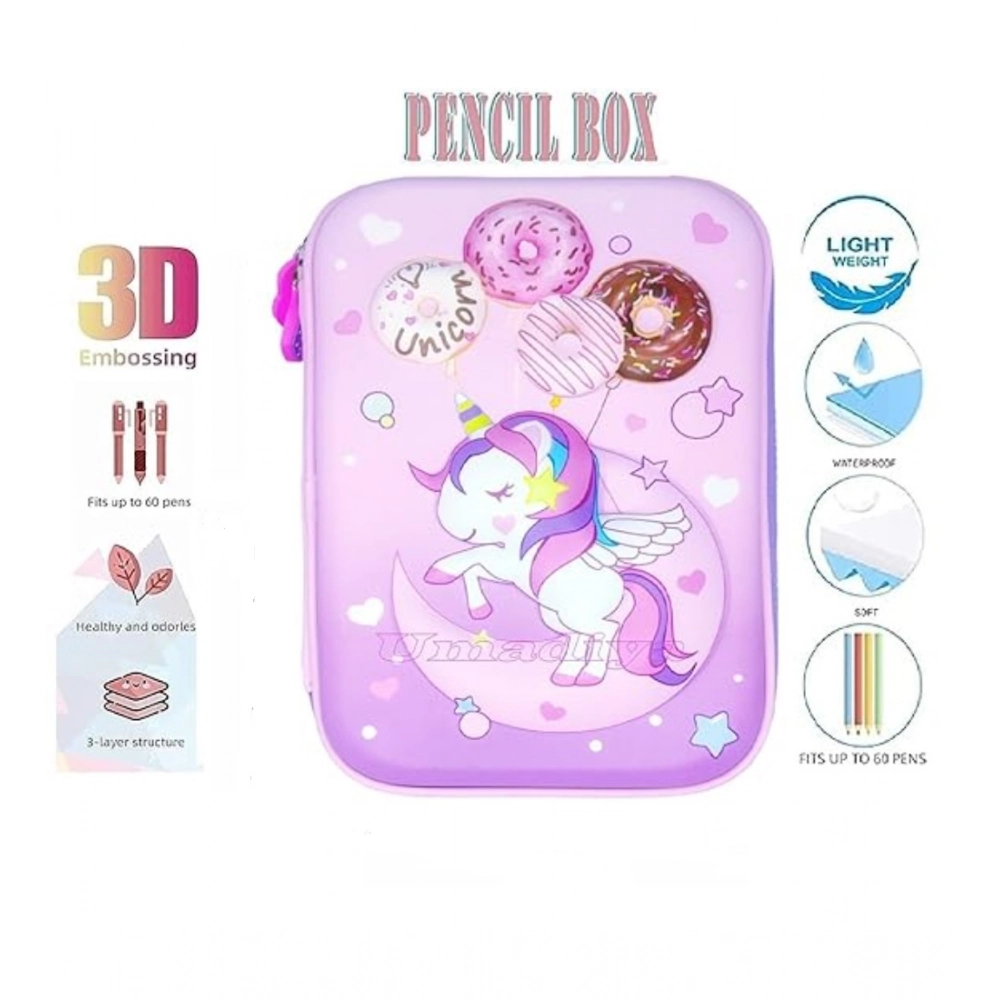 Generic Plastic Unicorn Embossed Cover Pencil Pouch, Kids, Pencil Box (Multicolor ) Generic Plastic Unicorn Embossed Cover Pencil Pouch, Kids, Pencil Box (Multicolor )