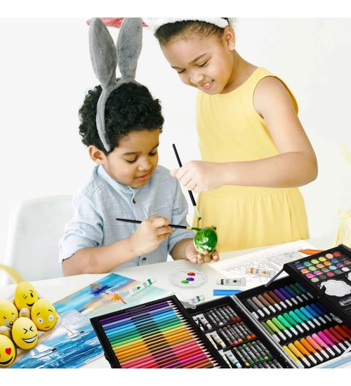 Generic Plastic Deluxe Art Set Box 145Pcs (Multicolor)