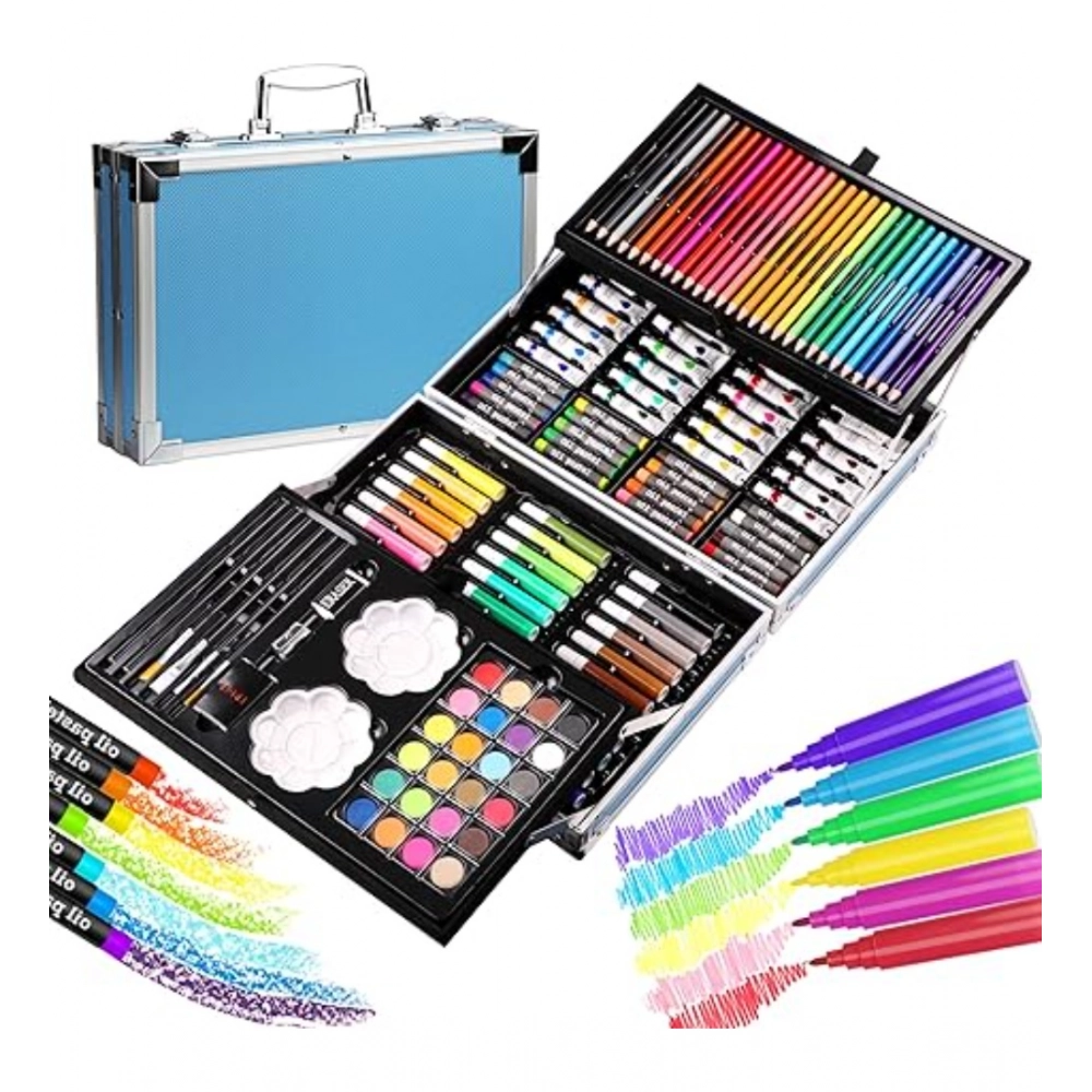 Generic Plastic Deluxe Art Set Box 145Pcs (Multicolor) Generic Plastic Deluxe Art Set Box 145Pcs (Multicolor)