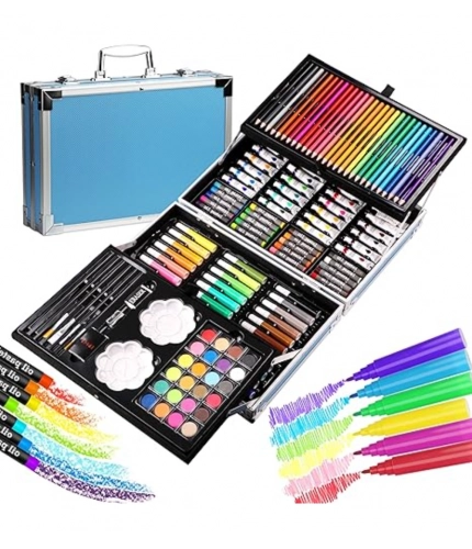 Generic Plastic Deluxe Art Set Box 145Pcs (Multicolor)