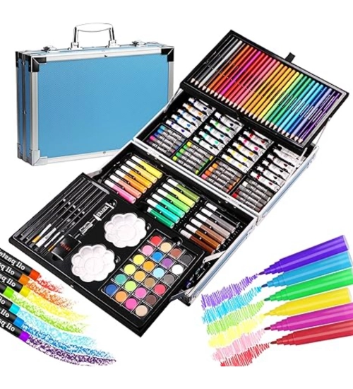 Generic Plastic Deluxe Art Set Box 145Pcs (Multicolor)