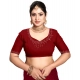 Generic Women's Georgette Satin Silk Saree With Unstitched Blouse 5.5Mtr (Red) Generic Women's Georgette Satin Silk Saree With Unstitched Blouse 5.5Mtr (Red)