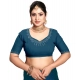 Generic Women's Georgette Satin Silk Saree With Unstitched Blouse 5.5Mtr (Blue) Generic Women's Georgette Satin Silk Saree With Unstitched Blouse 5.5Mtr (Blue)