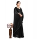 Generic Women's Georgette Satin Silk Saree With Unstitched Blouse 5.5Mtr (Black) Generic Women's Georgette Satin Silk Saree With Unstitched Blouse 5.5Mtr (Black)
