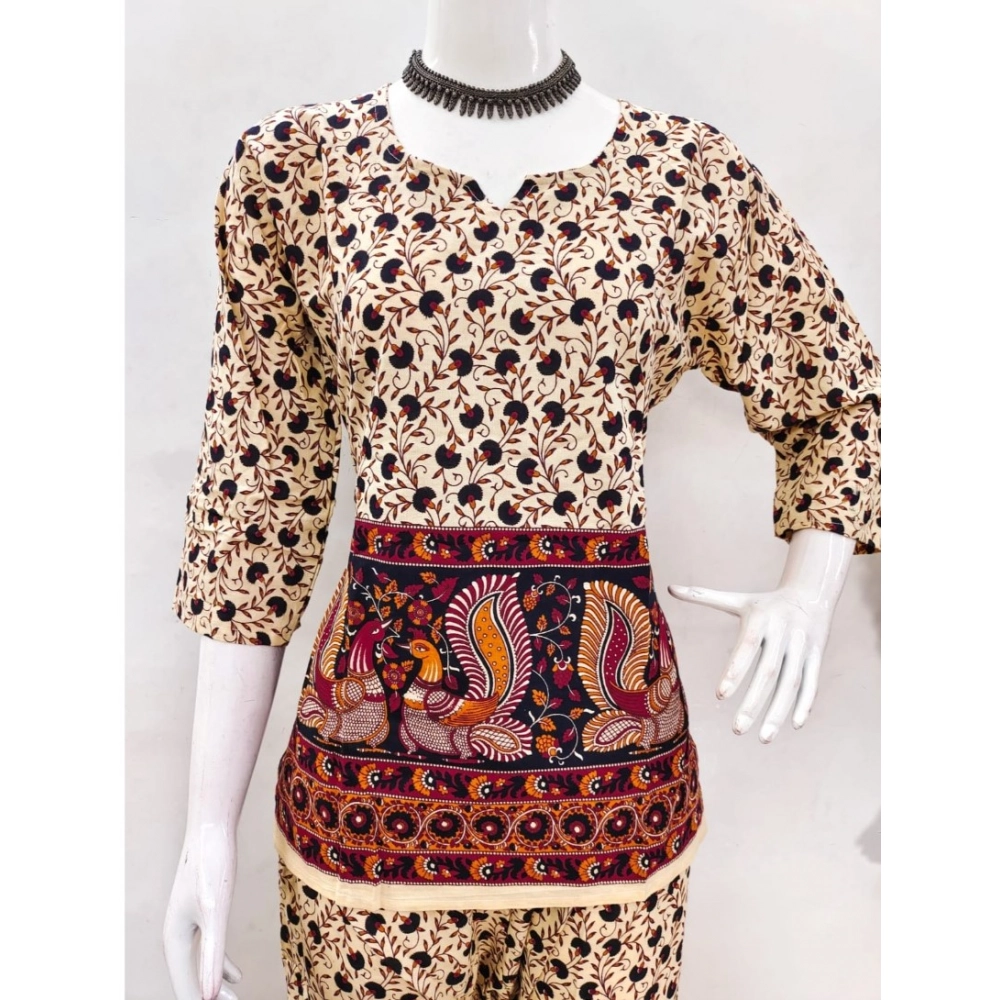 Generic Women's Cotton Jaipuri Printed 3-4th Sleeve Co ord Set (Multicolor) Generic Women's Cotton Jaipuri Printed 3-4th Sleeve Co ord Set (Multicolor)