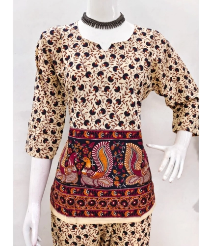 Generic Women's Cotton Jaipuri Printed 3-4th Sleeve Co ord Set (Multicolor) Generic Women's Cotton Jaipuri Printed 3-4th Sleeve Co ord Set (Multicolor)