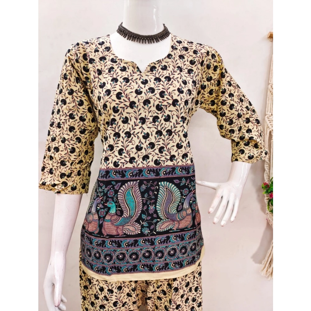 Generic Women's Cotton Jaipuri Printed 3-4th Sleeve Co ord Set (Multicolor) Generic Women's Cotton Jaipuri Printed 3-4th Sleeve Co ord Set (Multicolor)