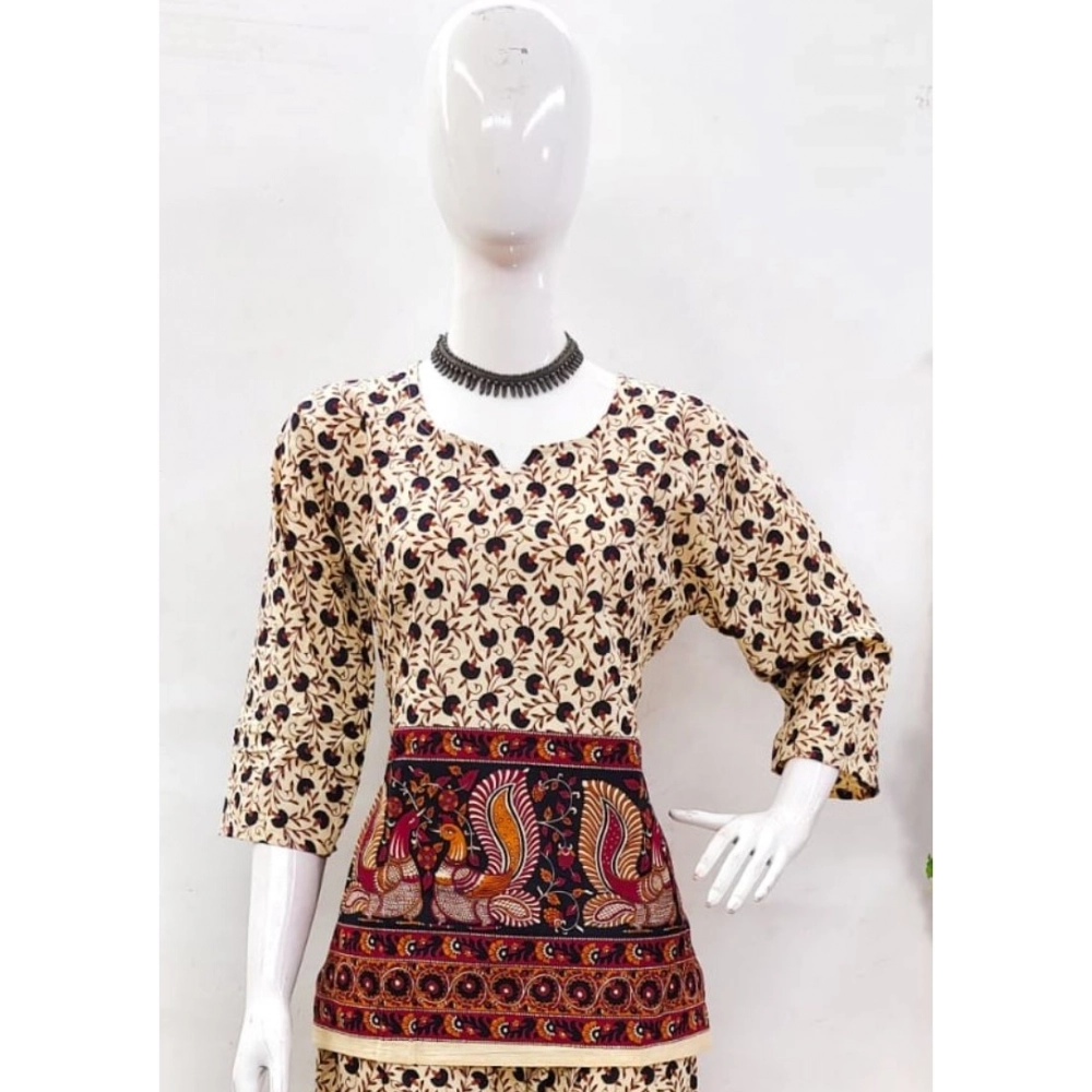 Generic Women's Cotton Jaipuri Printed 3-4th Sleeve Co ord Set (Multicolor) Generic Women's Cotton Jaipuri Printed 3-4th Sleeve Co ord Set (Multicolor)