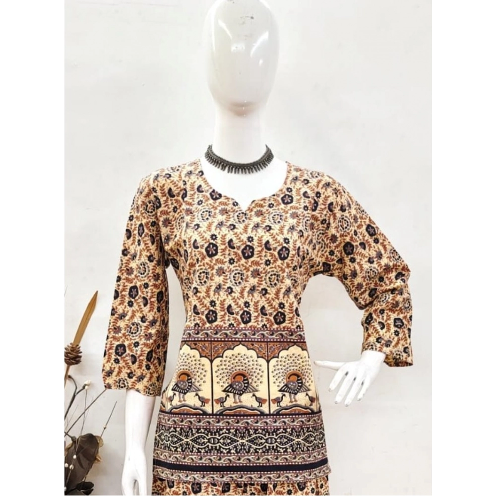 Generic Women's Cotton Jaipuri Printed 3-4th Sleeve Co ord Set (Multicolor) Generic Women's Cotton Jaipuri Printed 3-4th Sleeve Co ord Set (Multicolor)