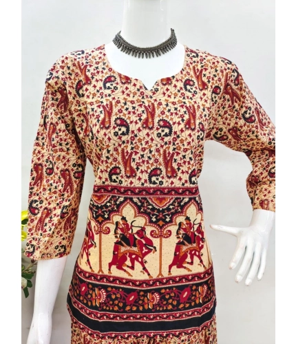 Generic Women's Cotton Jaipuri Printed 3-4th Sleeve Co ord Set (Multicolor) Generic Women's Cotton Jaipuri Printed 3-4th Sleeve Co ord Set (Multicolor)