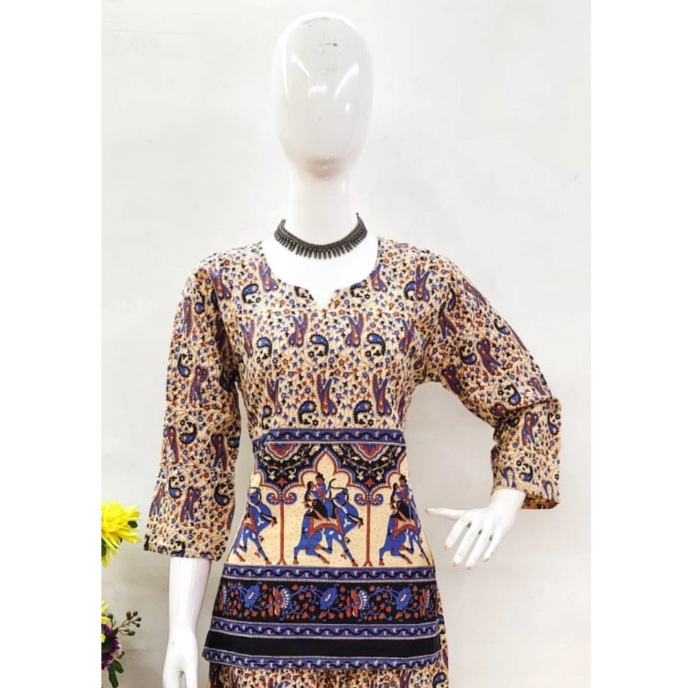 Generic Women's Cotton Jaipuri Printed 3-4th Sleeve Co ord Set (Multicolor) Generic Women's Cotton Jaipuri Printed 3-4th Sleeve Co ord Set (Multicolor)