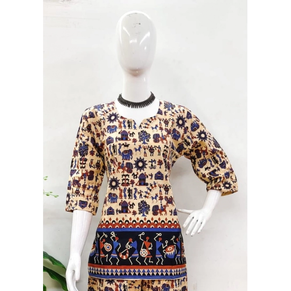 Generic Women's Cotton Jaipuri Printed 3-4th Sleeve Co ord Set (Multicolor) Generic Women's Cotton Jaipuri Printed 3-4th Sleeve Co ord Set (Multicolor)