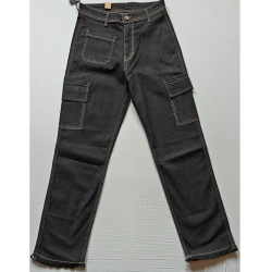 Generic Women's Cotton Blended Solid Cargo Straight Fit (Black)