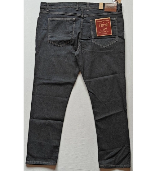 Generic Men's Cotton Blended Solid Plus Size Jeans (Dark Grey)
