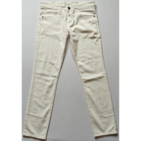 Generic Men's Cotton Blended Solid Classic Fit Jeans (Beige)